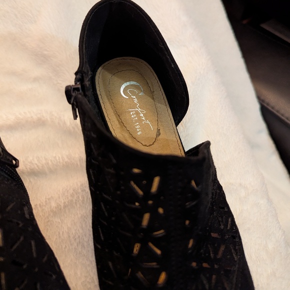 CATO Mesh Open Toe Chunky Heels, black, size 9 - Picture 7 of 8